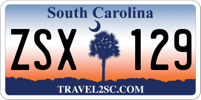 SC license plate ZSX129