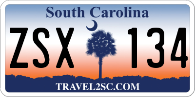 SC license plate ZSX134