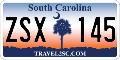 SC license plate ZSX145