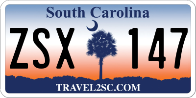 SC license plate ZSX147