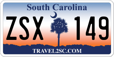 SC license plate ZSX149