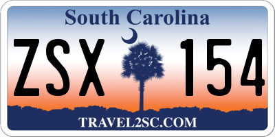 SC license plate ZSX154