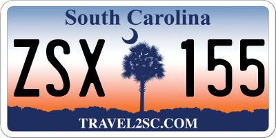 SC license plate ZSX155