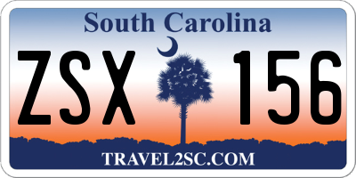 SC license plate ZSX156