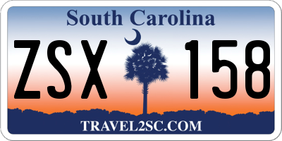 SC license plate ZSX158