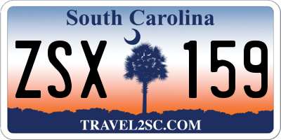 SC license plate ZSX159