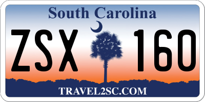 SC license plate ZSX160