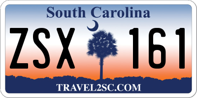 SC license plate ZSX161