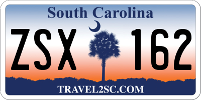 SC license plate ZSX162