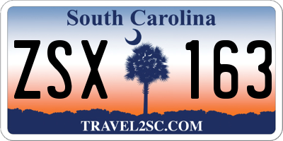 SC license plate ZSX163