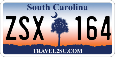 SC license plate ZSX164