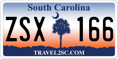 SC license plate ZSX166