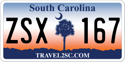 SC license plate ZSX167