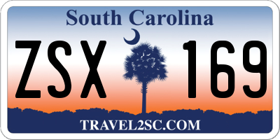 SC license plate ZSX169
