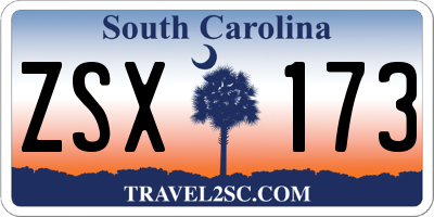 SC license plate ZSX173
