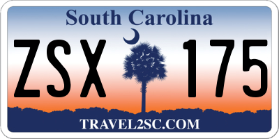 SC license plate ZSX175