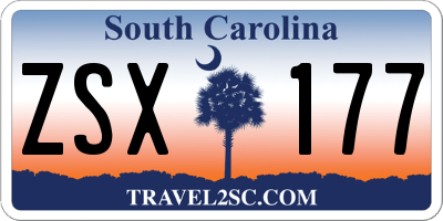 SC license plate ZSX177