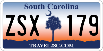 SC license plate ZSX179