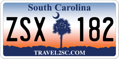 SC license plate ZSX182