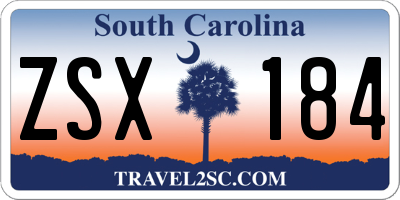 SC license plate ZSX184