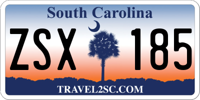 SC license plate ZSX185