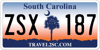 SC license plate ZSX187