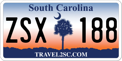 SC license plate ZSX188