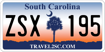 SC license plate ZSX195
