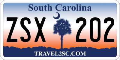 SC license plate ZSX202