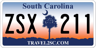 SC license plate ZSX211