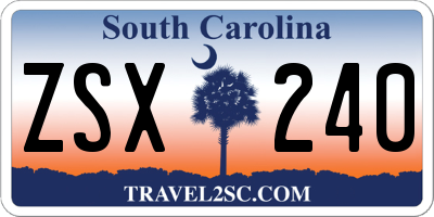 SC license plate ZSX240