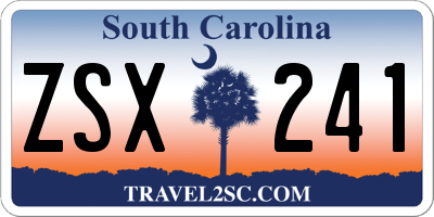 SC license plate ZSX241