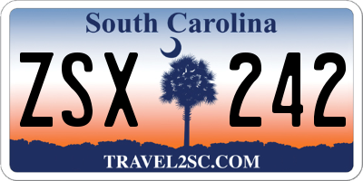 SC license plate ZSX242