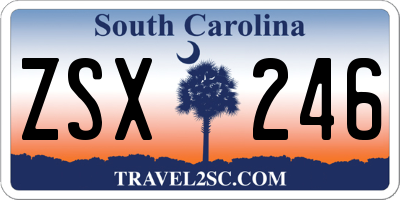 SC license plate ZSX246