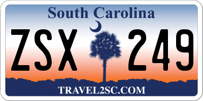 SC license plate ZSX249