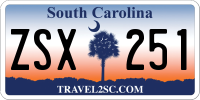 SC license plate ZSX251