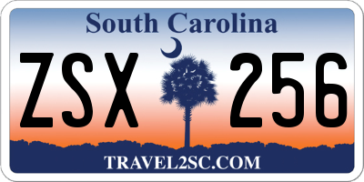 SC license plate ZSX256