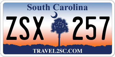 SC license plate ZSX257