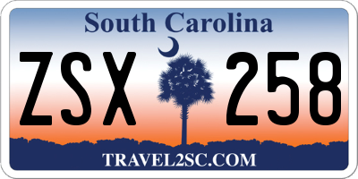 SC license plate ZSX258