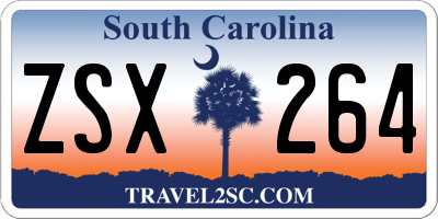 SC license plate ZSX264
