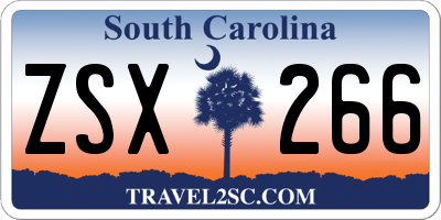 SC license plate ZSX266