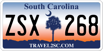SC license plate ZSX268