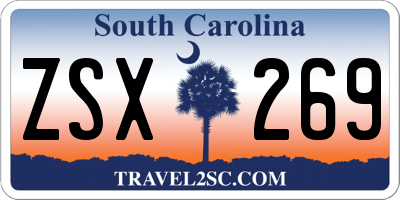 SC license plate ZSX269