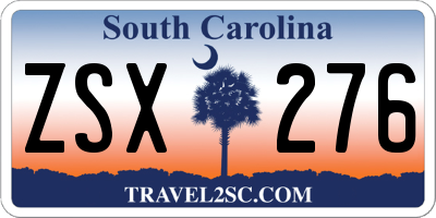 SC license plate ZSX276