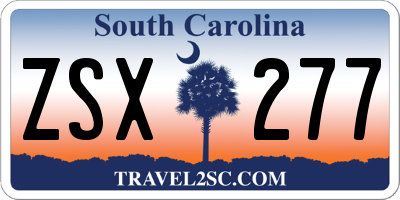 SC license plate ZSX277