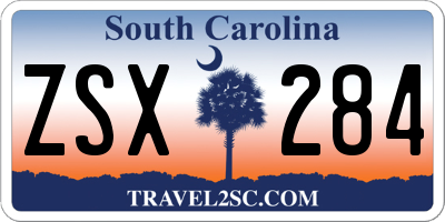 SC license plate ZSX284