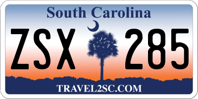 SC license plate ZSX285