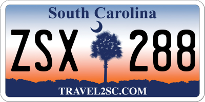 SC license plate ZSX288