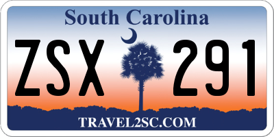 SC license plate ZSX291