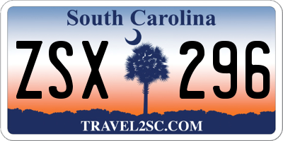 SC license plate ZSX296
